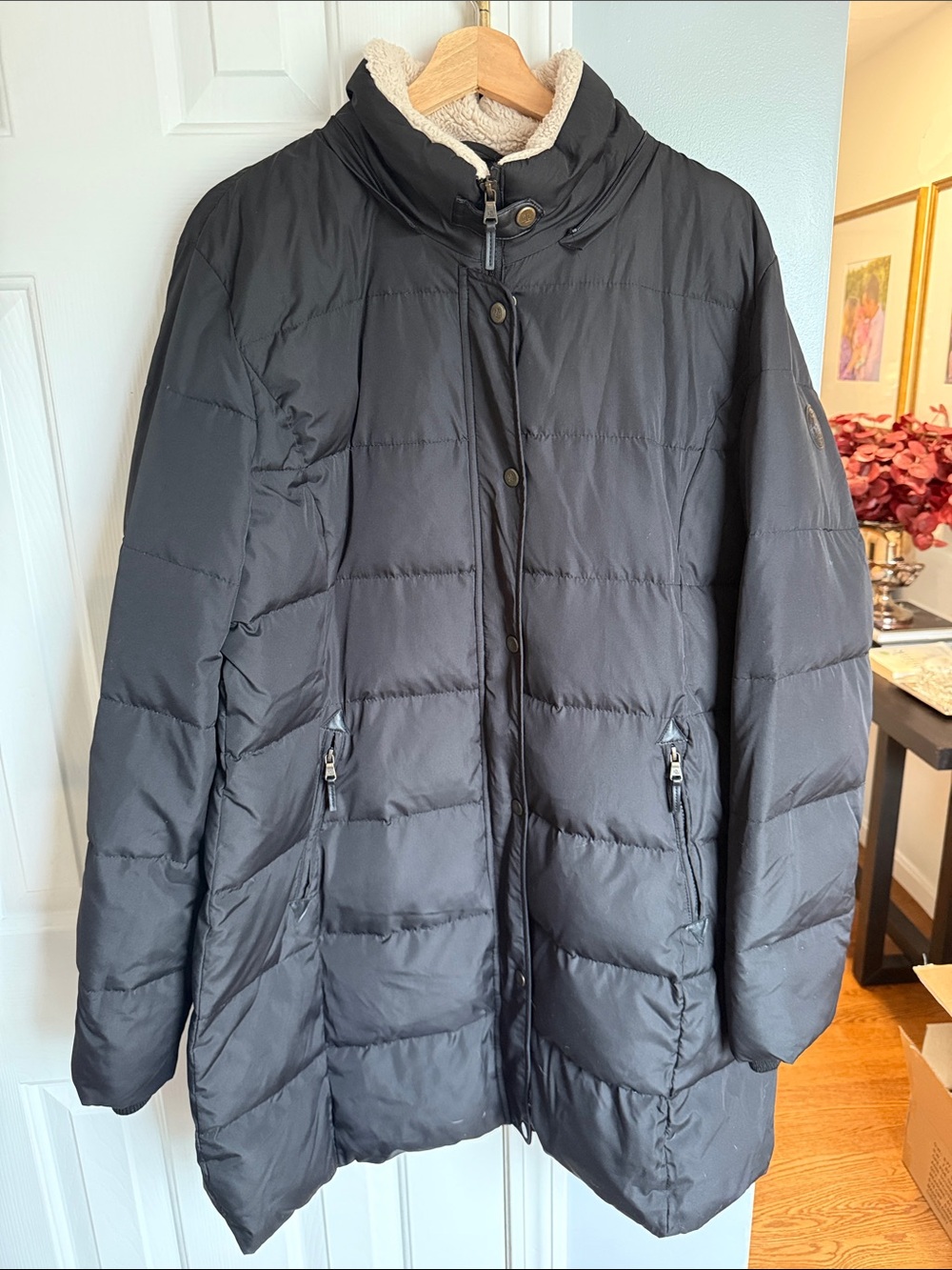 Laruen Ralph Lauren Feather Down Puffer Jacket Faux Fur Trimmed Hood Size XXL